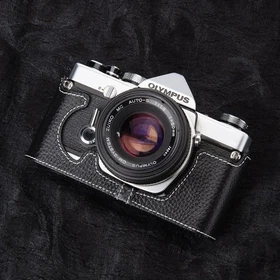 For Olympus OM-1/1N OM-2/2N OM-4/4TI OM-3 Genuine Leather Half Camera Case Black