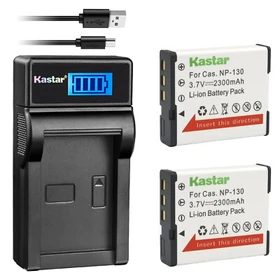 Kastar Battery LCD USB Charger for NP-130 & Casio Exilim EX-ZR750 EX-ZR1000RD