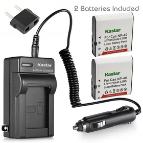 Kastar Battery AC Charger for Casio NP-40 Casio Exilim Zoom EX-Z40 Camera