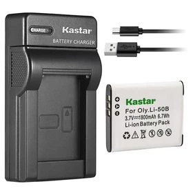Kastar Battery Slim Charger for Olympus Li-50B LI-50C & Stylus 9000 Stylus 9010