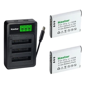 Kastar Battery Triple Charger for Olympus Li-50B Stylus 1030SW 9000 9010 Camera