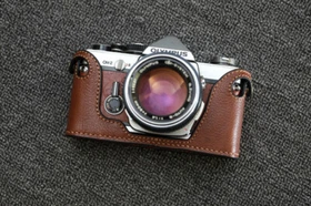 Handmade Genuine Leather Half Case Cover For Olympus OM1 OM2 OM3 OM4 Camera