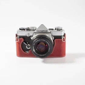For Olympus OM-1/1N OM-2/2N OM-4/4TI Genuine Real Leather Half Camera Case Bag