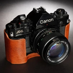 2024 Handmade Genuine Real Leather Half Camera Case Cover Bag For Canon AE-1 A1
