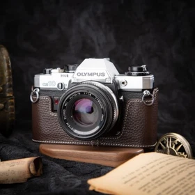 For Olympus OM10 OM20 OM30 NEW Handmade Real Leather Half Camera Case Bag Cover