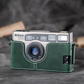 For Nikon 35Ti 28TI Handmade Genuine Real Leather Half Camera Case Bag Cover