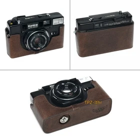 For Konica C35 AF2 Handmade Genuine Real Leather Half Camera Case Bag Cover