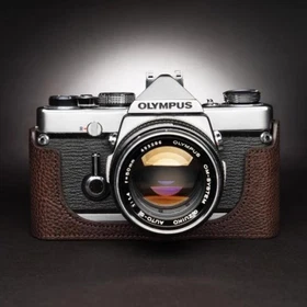 Genuine Leather Half Case Bag Cover For Olympus OM1 OM2n OM3 OM4Ti Film Camera