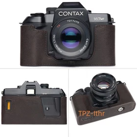 For Contax 167MT Handmade Genuine Real Leather Half Camera Case Bag Cover