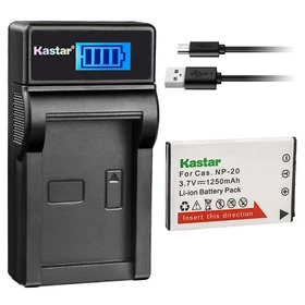 Kastar Battery LCD Charger for Casio NP-20 BC-11L & Casio Exilim EX-Z5 EX-S770