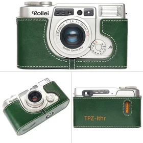 For Rollei  AFM35 KLASSE W/S Handmade Genuine Real Leather Half Camera Case Bag