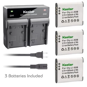 Kastar Battery Rapid Charger for Olympus Li-50B LI-50C & Stylus 1030SW SZ-10