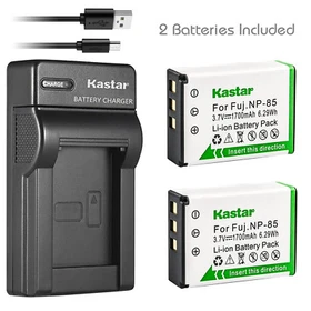 Kastar Battery Slim Charger for Fuji NP-85 BC-85 Fujifilm FinePix SL1000 Camera