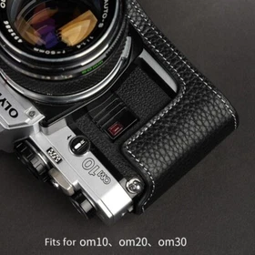 Real Leather Camera Bag Case Cover Belt For Olympus OM1 OM2 OM3 OM4Ti OM10 20 30