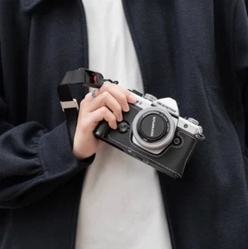 For Olympus OM SYSTEM OM-3 Genuine Leather Handmade Camera Handle Case Bag Cover