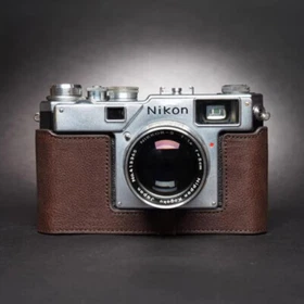 Retro Genuine Leather Half Camera Case Bag Cover For Nikon S3 SP S2 Film Camera