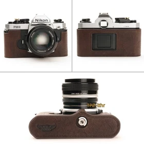 For Nikon FM2 FM FM2N FE FE2 Handmade Genuine Real Leather Half Camera Case Bag