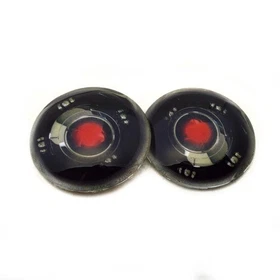 Pair Red Robot Droid Glass Eyes Jewelry Dolls Flatback Cabochons