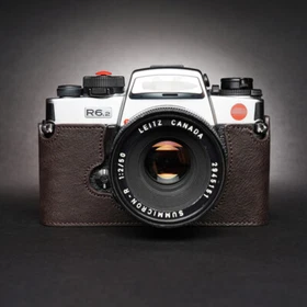 Real Leather Camera Body Half Cases Protect Covers Fit For Leica R7/R6/R5/R4/R3