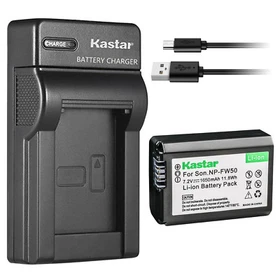 Kastar Battery Slim USB Charger for Sony NP-FW50 & Sony ZV-E10 Mirrorless Camera