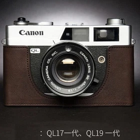 Handmade Genuine Leather Camera Cover Half Case Bag For Canon QL17 QL19 Giii G3