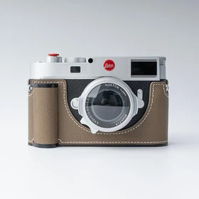 Real Leather Camera Half Case with Hand Grip Compatible with Leica M11 M11P MEV1