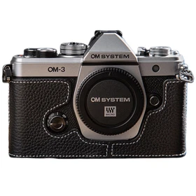 For Olympus OM-3 Handmade Genuine Real Leather Half Camera Case Bag Cover