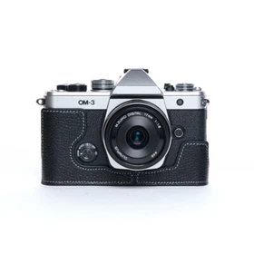 Genuine Leather Handmade Camera Half Case Bag Cover Protect Fit For Olympus OM-3