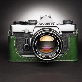 Genuine Leather Half Case Bag Cover For Olympus OM1 OM2n OM3 OM4Ti Film Camera