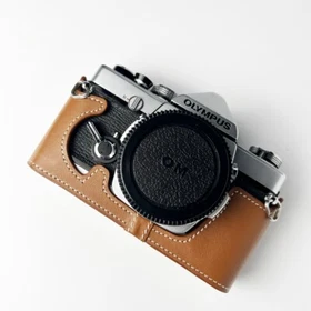 For Olympus OM1/OM2n/OM3/OM4Ti/OM4 Case Leather Real Half Camera Case Bag Cover