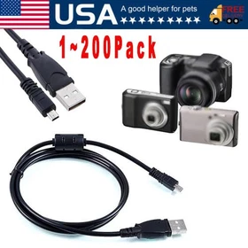 PwrON USB Charger PC Charging Data Sync Cable for Sony Cybershot DSC-W830 Camera