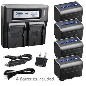 Kastar Battery Dual LCD Fast Charger for Sony NP-QM71D & Cyber-shot DSC-F707