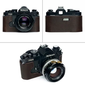 For Nikon FM2 FM FM2n FE FE2 Databack Genuine Real Leather Half Camera Case Bag