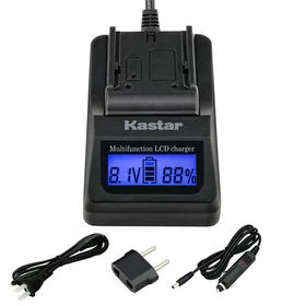 Kastar Battery LCD Fast Charger for Sony NP-QM91D Sony DCR-PC115 DCR-PC6 DSC-S75