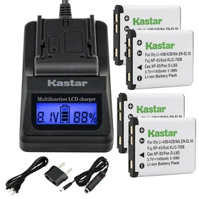 Kastar LI-40B 42B Battery LCD Fast Charger for Olympus FE-47 LS-20 LS-20M LS20