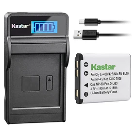 Kastar Battery LCD Charger for Olympus Li-40B Li-42B & Olympus FE-5000 Camera