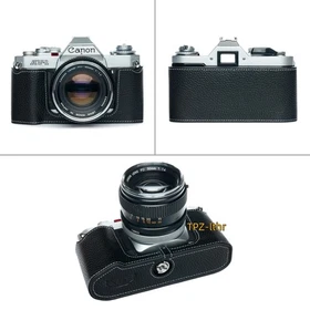 For Canon AV-1 Handmade Genuine Real Leather Half Camera Case Bag Cover