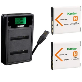 Kastar Battery LCD Dual Charger for Sony NP-BN1 BC-CSN Sony Cyber-shot DSC-W610