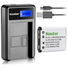 Kastar Battery LCD USB Charger for Olympus Li-42B & FE-330 FE-340 FE-350 FE-360