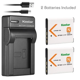 Kastar Battery Slim Charger for Sony NP-BN1 BC-CSN & Sony Cyber-shot DSC-W650
