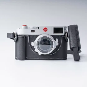 Genuine Leather Handmade Camera HandGrip Half Case Bag Cover For Leica M11P/MEV1