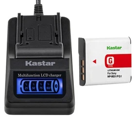 Kastar Battery LCD Quick Charger for Sony NP-BG1 NP-FG1 Sony Cyber-shot DSC-W150