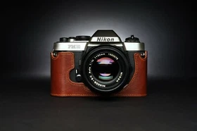 Genuine Real Leather Half Camera Case Bag Cover for Nikon FM10 Film Camera