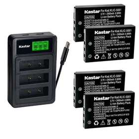 Kastar Battery Triple Charger for Kodak KLIC-5001 DX6490 DX7440 DX7590