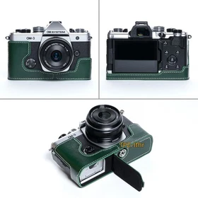 For Olympus OM-3 Handmade Genuine Real Leather Half Camera Case Bag Cover