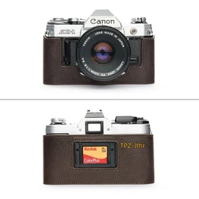 For Canon AE-1 Handmade Genuine Real Leather Half Camera Case Bag Cover