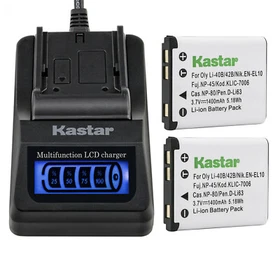 Kastar Battery LCD Quick Charger for Fujifilm NP-45A 45B 45S Fuji instax Mini 70