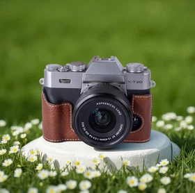 For Fujifilm X-T30 XT30 XT30II XT30III Camera Bag Leather Dock Case Base Cover