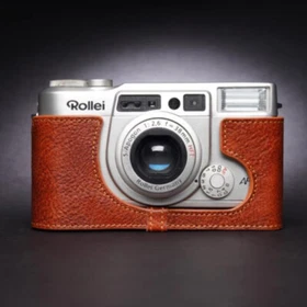 Genuine Leather Half Camera Case Bag Cover For Rollei AFM35 Fujifilm Klasse W/S