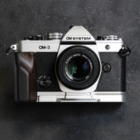 Camera hand solid wood handle grip L-plate accessory suitable for Olympus OM-3